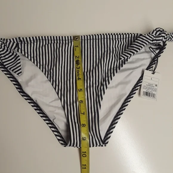 SHADE & SHORE Black White Stripe Large Bikini Bottom NWT - Picture 7 of 7